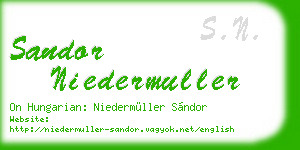 sandor niedermuller business card