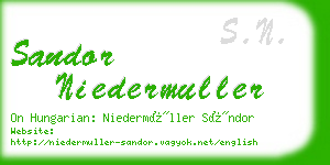 sandor niedermuller business card